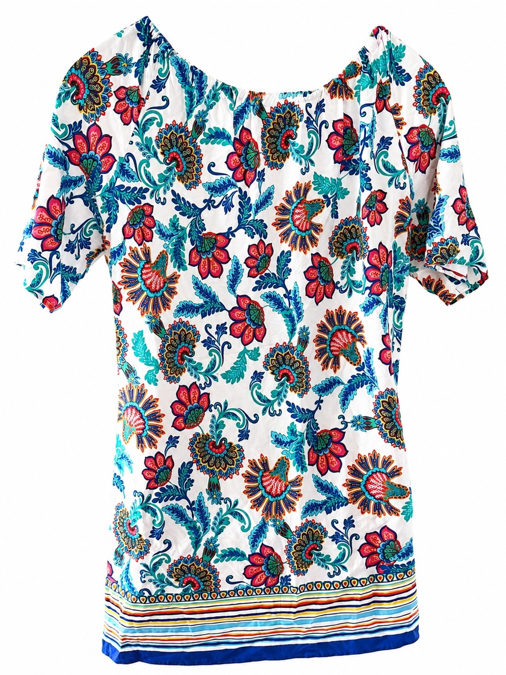 Tommy Bahama Women’s Floral Off-the-Shoulder Mini Dress – Size Large - Picture 2 of 4